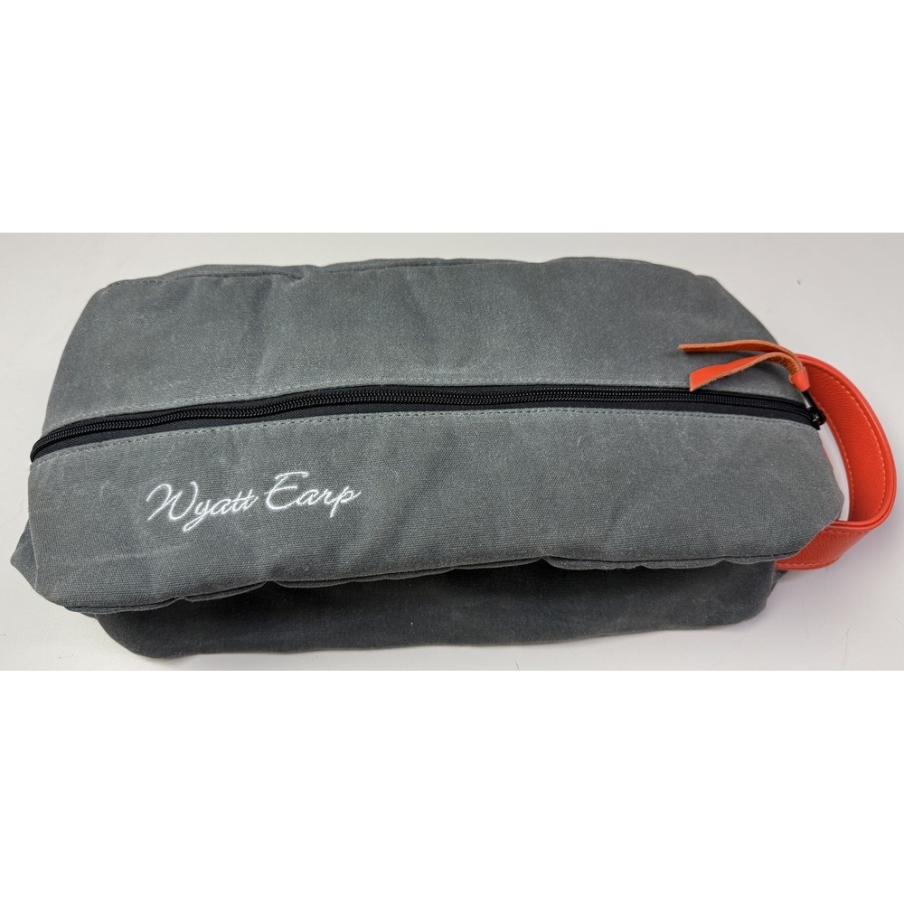 The MacKenzie Waxed Canvas Leather Trim Gray Golf Custom Shoe Bag Black Rock USA